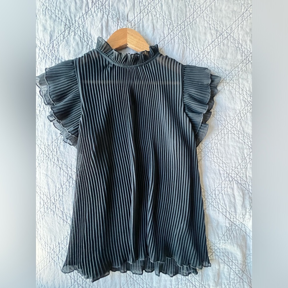 Navy blue sheer top